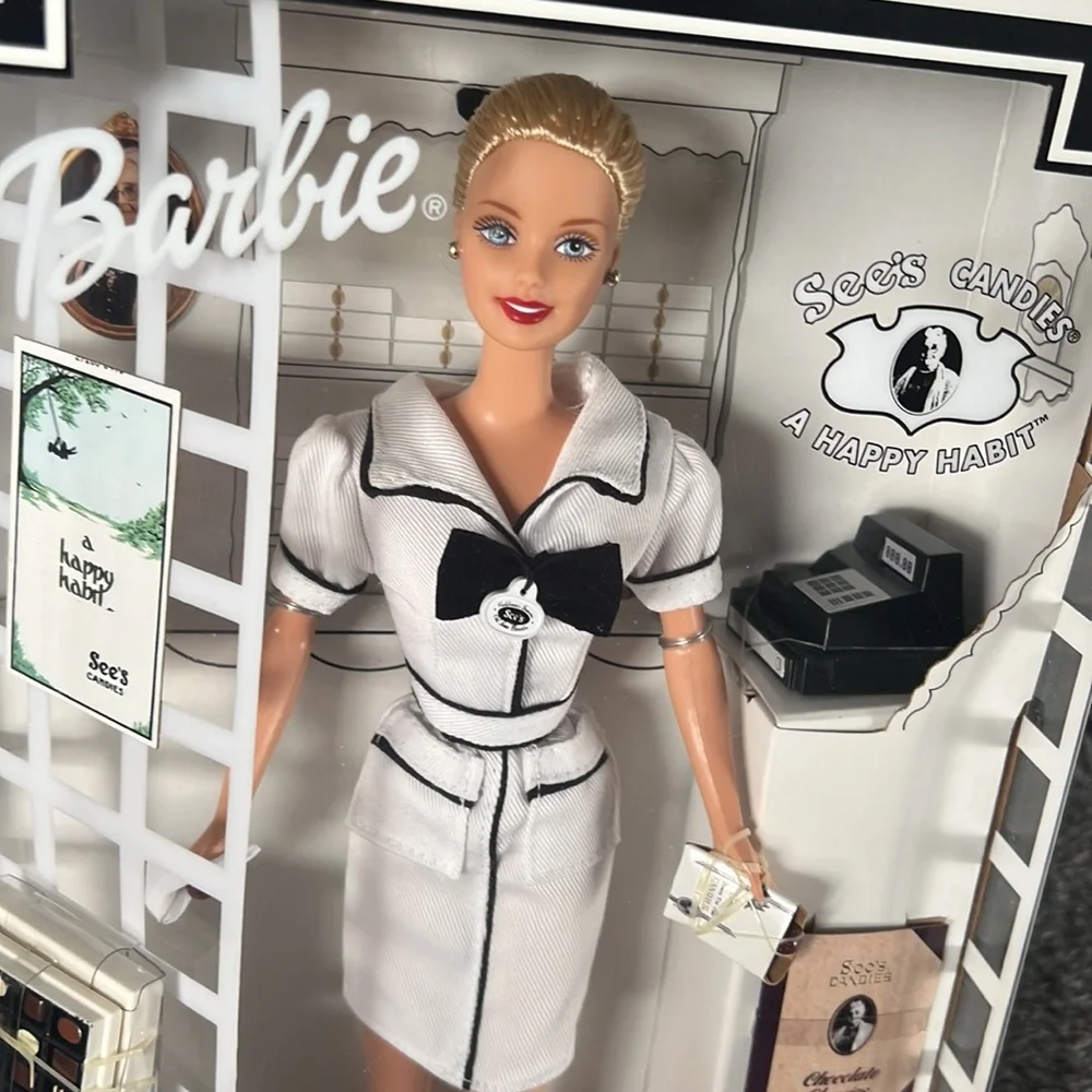 Mattel 1999 See's Candies Barbie A Happy Habit Vintage Doll in Box